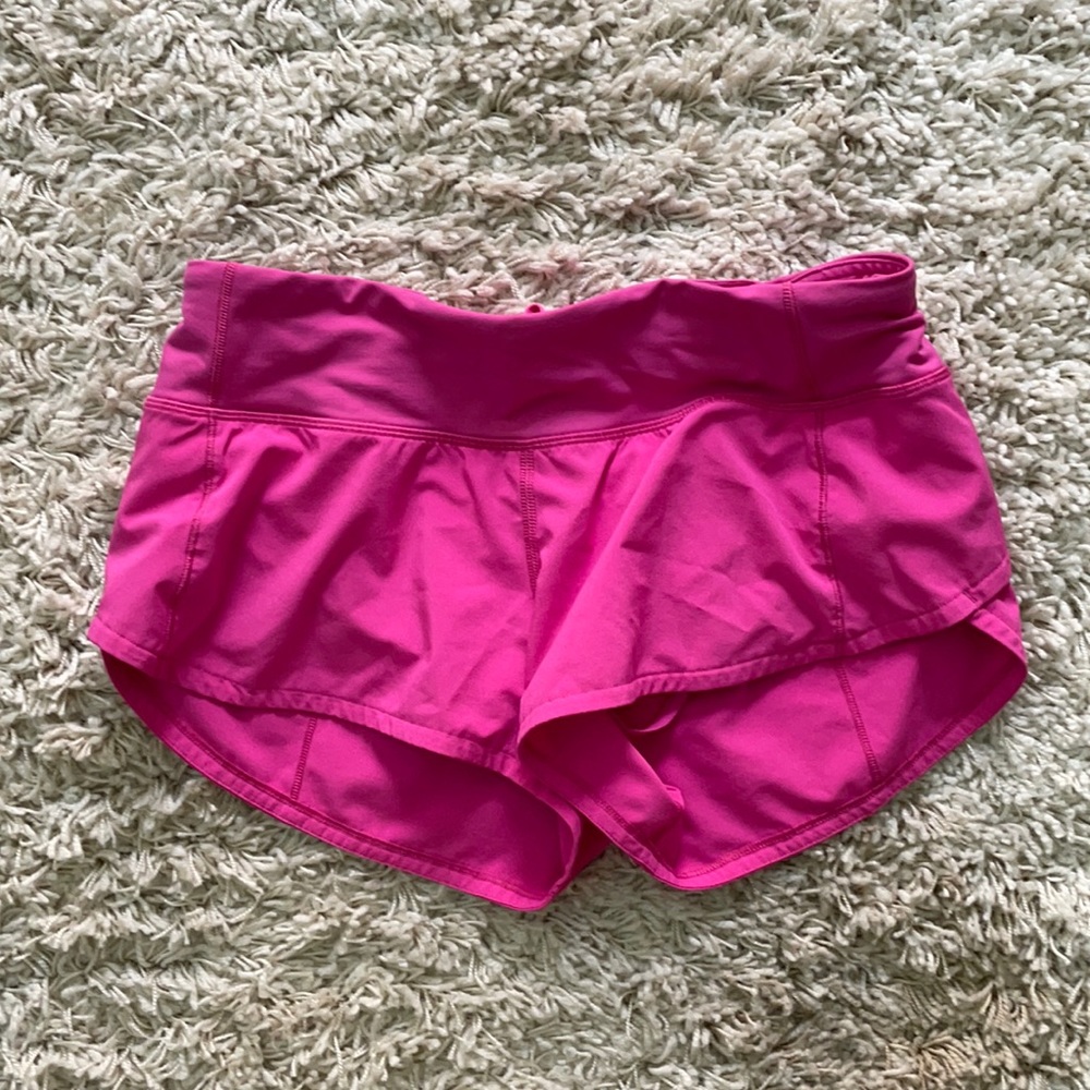 Hot pink lululemon speed up shorts